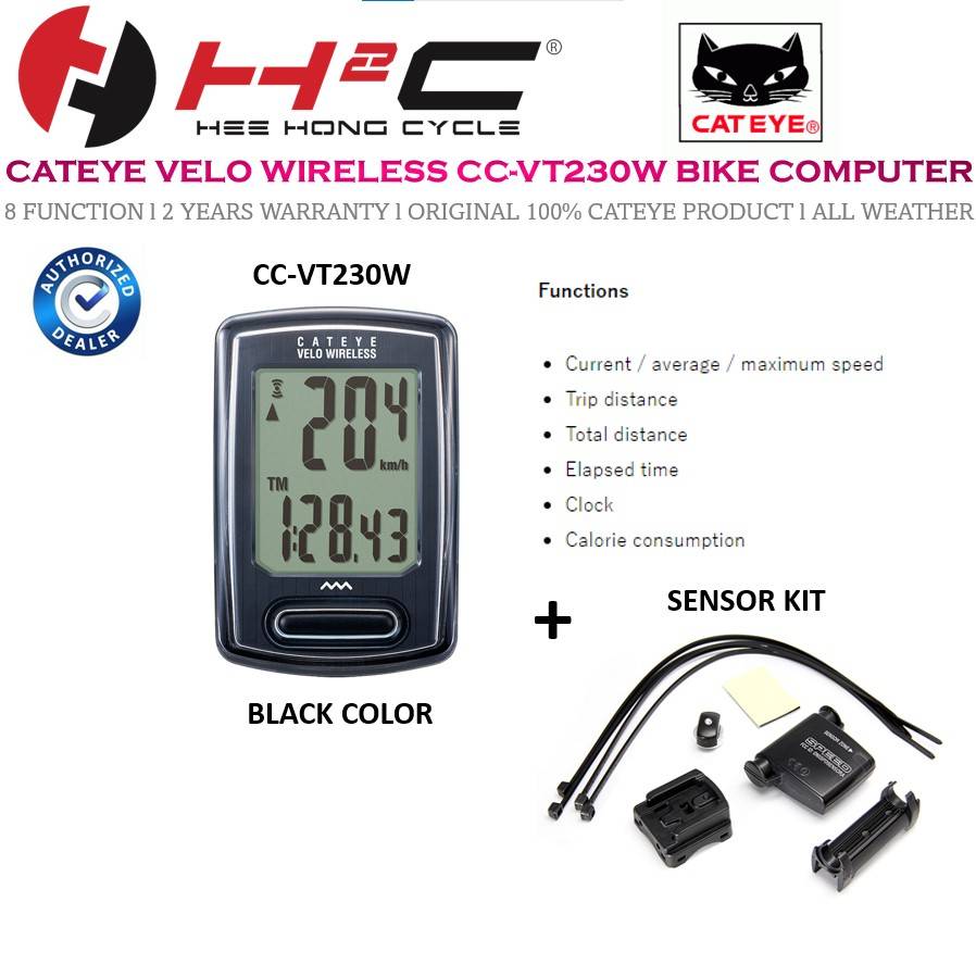 CatEye Velo Wireless Cycle Computer – CC-VT230W, Easy Setup, Wireless Speed & Distance Tracking-591811