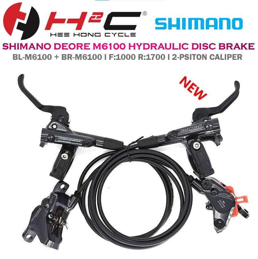 Shimano Deore BL-M6100/BR-M6100 Rear Hydraulic Disc Brake & Lever – Resin Pads, Gray